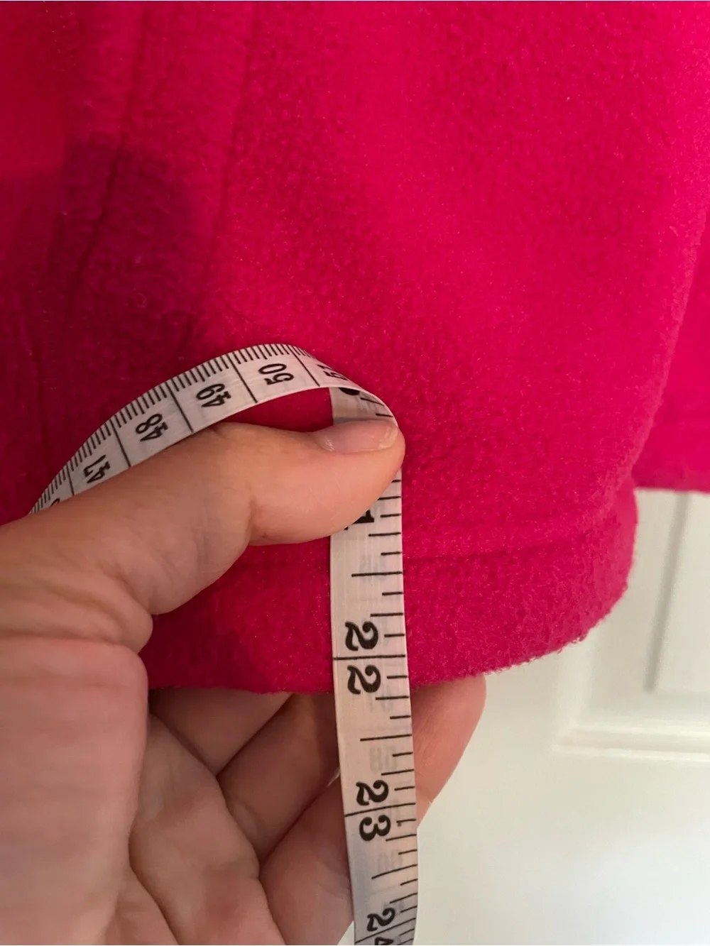 L.L. Bean Girls size Medium 10-12 Bright Pink Fleece Hoodie with Navy Trim